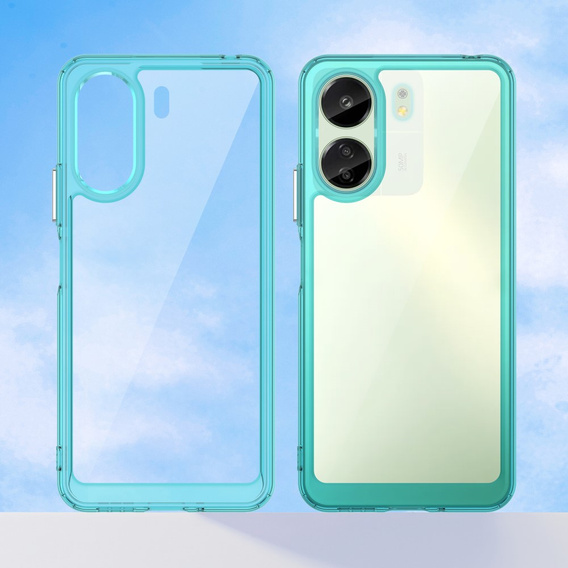 Чoхол до Xiaomi Redmi 13C / Poco C65, Fusion Hybrid, прозорий / синій