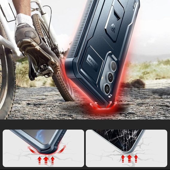 Бронированный чехол для Samsung Galaxy A54 5G, Dexnor Full Body (Two Frames), синий