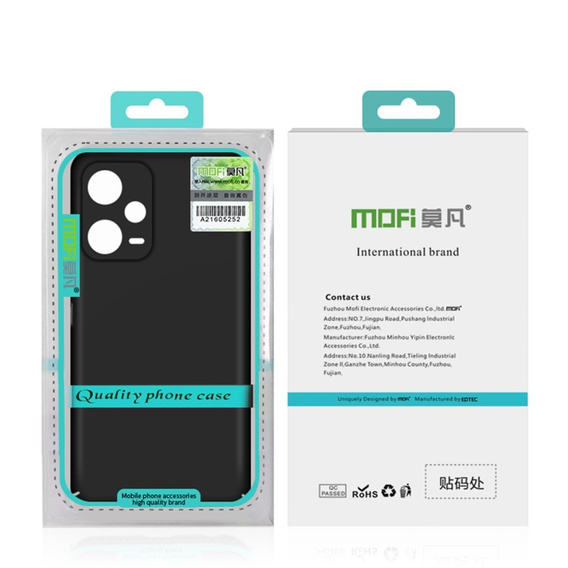 чехол MOFI для Xiaomi Redmi Note 12 Pro+ 5G, тонкий, чёрный
