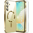 Чехол для Samsung Galaxy S24 FE, Electro MagSafe, золотой + стекло для экрана