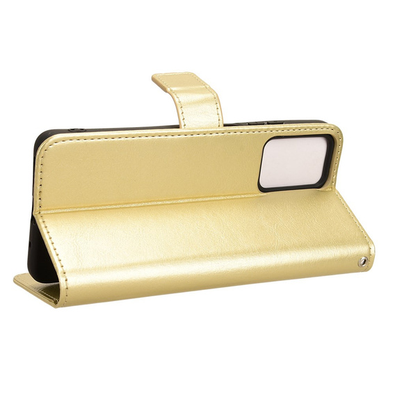 Футляр з клапаном для Motorola Moto E14, Crazy Horse Wallet, золотий