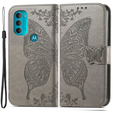Чохол-книжка для Motorola Moto G71 5G, Butterfly, сірий