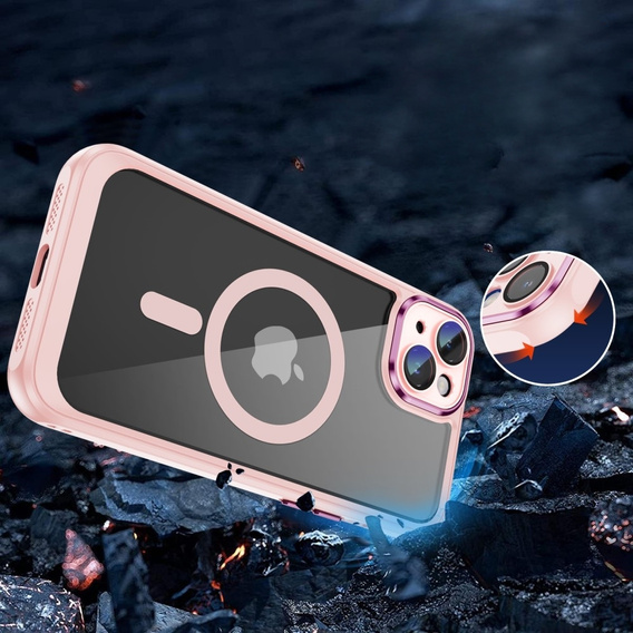 Чохол для iPhone 15 Plus, ERBORD Impact Guard, MagSafe, рожевий