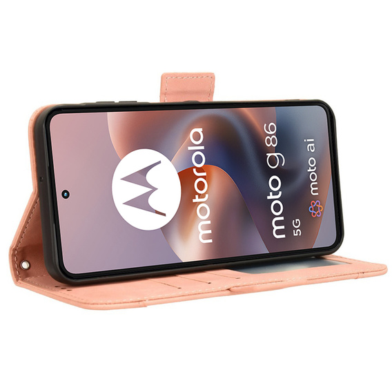 Откидной чехол для Motorola Moto G86 5G, Card Slot, розовый