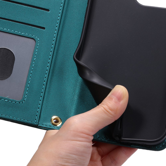 Чохол-сумка для Samsung Galaxy S20 FE, Rhombus Crossbody Leather, темно-зелений