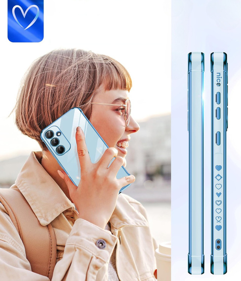 Чехол до Samsung Galaxy A54 5G, Electro heart, синий + 2x стекло 9H