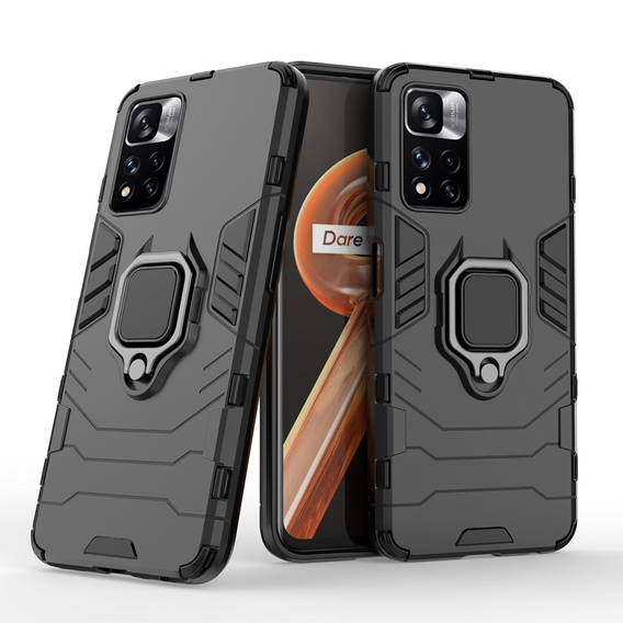 Чехол до Xiaomi Redmi Note 11 Pro 4G, Kickstand Ring, чёрный