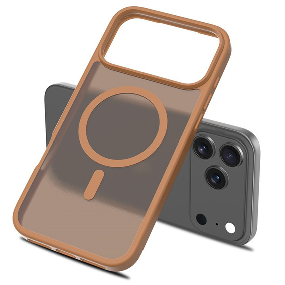 Матовий чохол для iPhone 17 Pro, для MagSafe, напівпрозорий коричневий