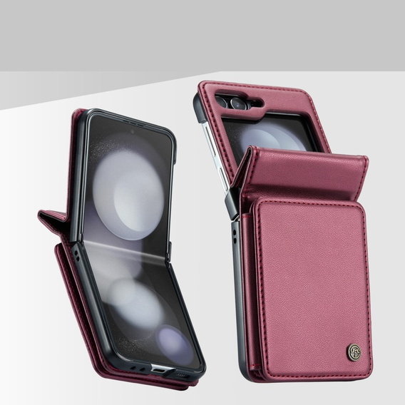 CASEME флип-кейс для Samsung Galaxy Z Flip5 5G, Litchi Wallet, красный
