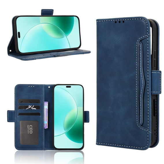 Футляр з клапаном для Honor 400 Lite, Card Slot, темно-синій