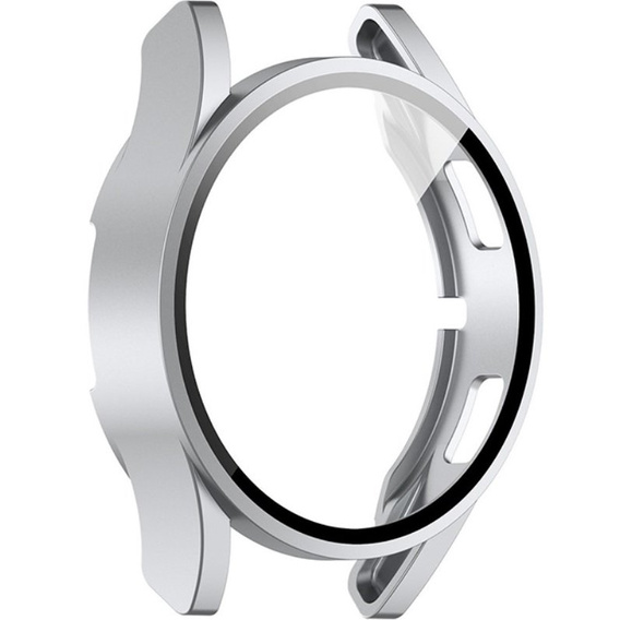 2в1 чехол и защитное стекло для часов Samsung Galaxy Watch 4 44mm, Silver