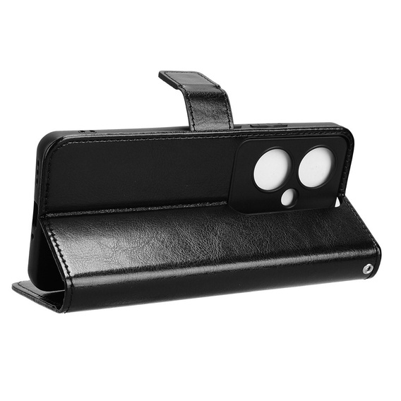 Откидной чехол для Oppo Reno 11F 5G, Crazy Horse Wallet, чёрный