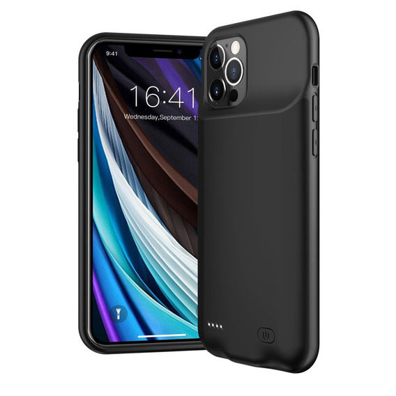 Чехол с батареей 6500mAh до iPhone 12 / 12 Pro, Black