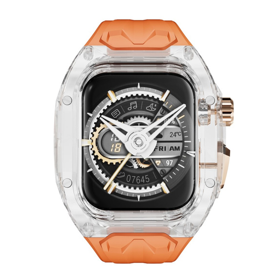 Силиконовый ремешок с чехлом для Apple Watch 4/5/6/7/8/9/SE 44/45MM