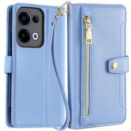 Откидной чехол для Oppo Reno 13, Wallet Zipper Pocket, синий