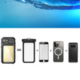 Водонепроникний чохол IP68 для iPhone 15, SHELLBOX MagSafe, чорний
