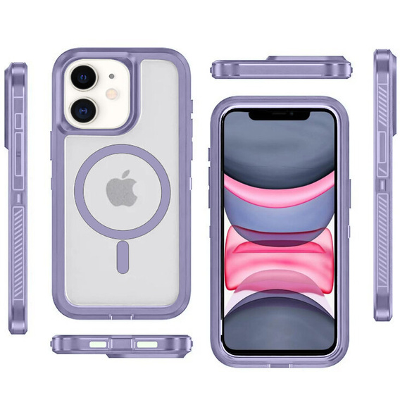 Чохол з рамкою для iPhone 11, для MagSafe, прозорий / фіолетовий