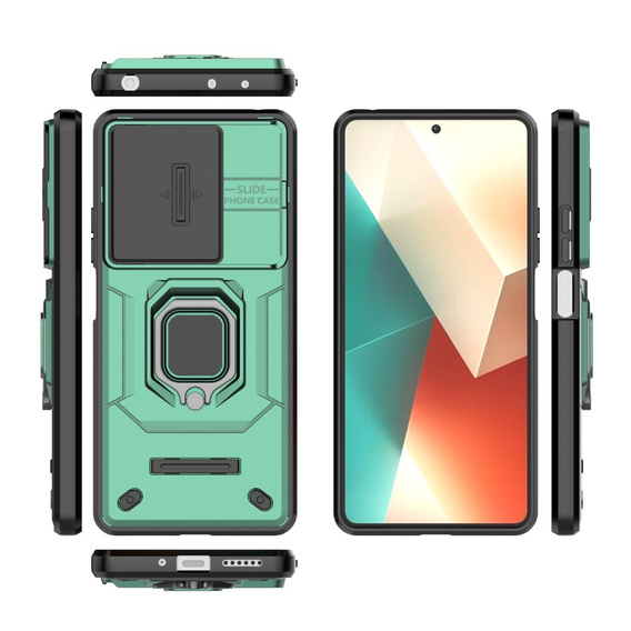Чохол для Xiaomi Redmi Note 13 5G, KickStand Camera Lens, зелений