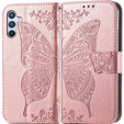 Откидной чехол для Samsung Galaxy A56, Butterfly, розовый rose gold