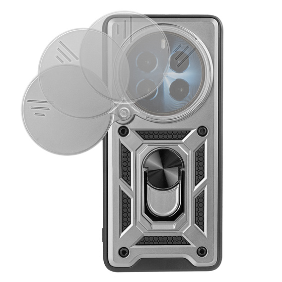 Чехол NOX Camera Slide Realme 12 Pro 5G / 12 Pro+ 5G, CamShield Slide, серебряный