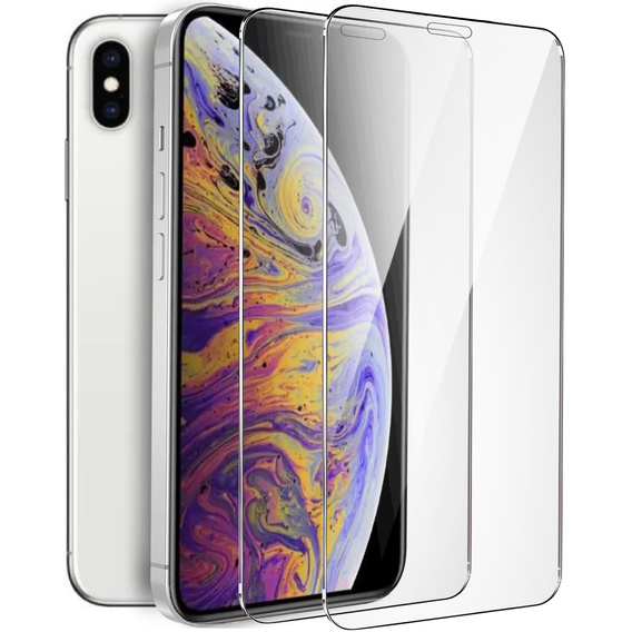 2x Загартоване скло для iPhone X/XS, ERBORD 9H Hard Glass на екрані