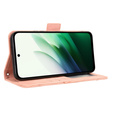 Чехол с клапаном для Xiaomi Redmi 15 5G / 4G, слот для карт, бумажник, розовый