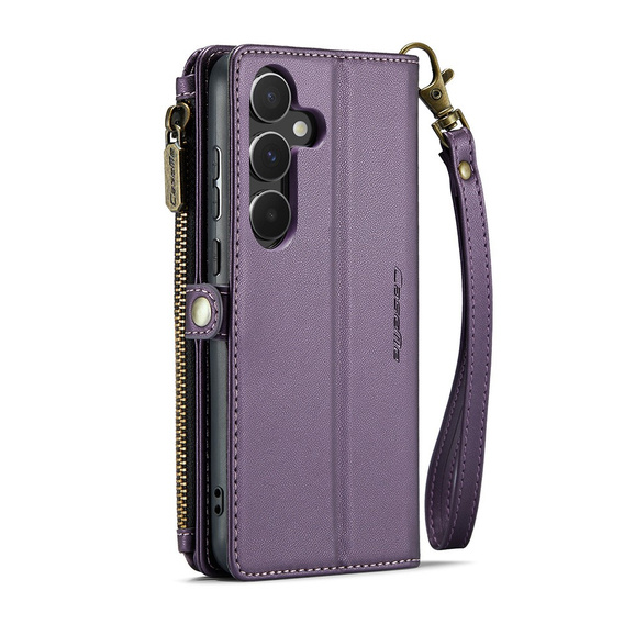 Чехол CASEME для Samsung Galaxy A55 5G, RFID Leather Wallet, с плечевым ремнем, фиолетовый