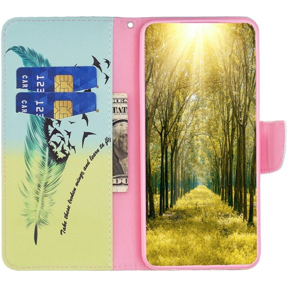 Откидной чехол для Samsung Galaxy A55 5G, Wallet, Feather, синий