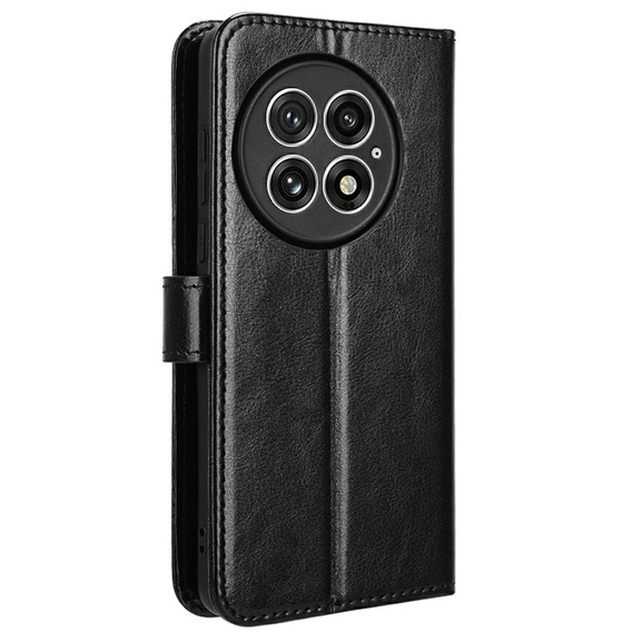 Откидной чехол для OnePlus 13, Crazy Horse Wallet, чёрный