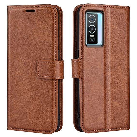 Чехол Wallet до Vivo Y76 5G / Y76s 5G / Y74s, Protective Cover, Brown