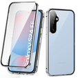 Чохол для Samsung Galaxy S24 FE, Magnetic Dual Glass, сріблястий