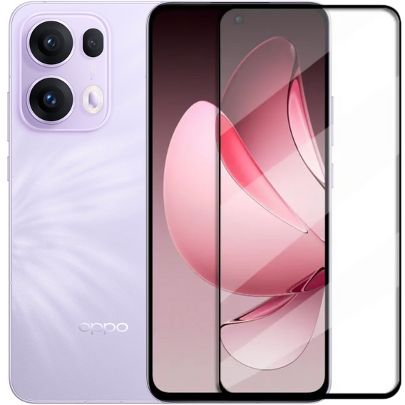 Закаленное стекло 3D для Oppo Reno 13 Pro, чёрная рама