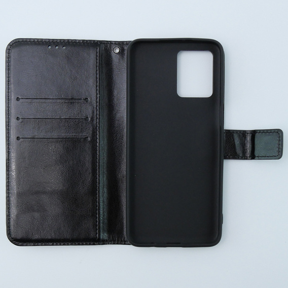 Откидной чехол для Motorola Moto G54 5G, Crazy Horse Wallet, чёрный