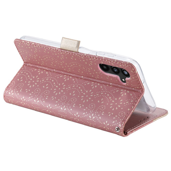 чехол-крышка для Samsung Galaxy A54 5G, Wallet Pocket Zipper Lace, розовый