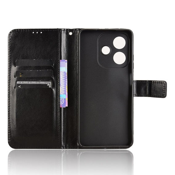 Футляр з клапаном для Oppo A40 / Oppo A40m, Crazy Horse Wallet, чорний