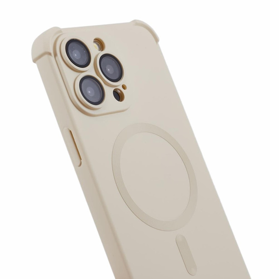 Силиконовый чехол для iPhone 15 Pro Max, для MagSafe, бежевый