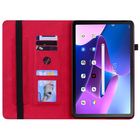 Чохол для Lenovo Tab M10 10.1 Gen 3, Wallet Pen Slot, червоний