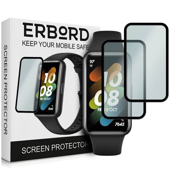 2x Гибридное стекло ERBORD для Huawei Band 7