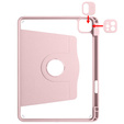 Чохол для iPad Pro 11" 2022/2021/2020 (4/3/2 gen.), з місцем для стилуса, що обертається на 360°, рожевий