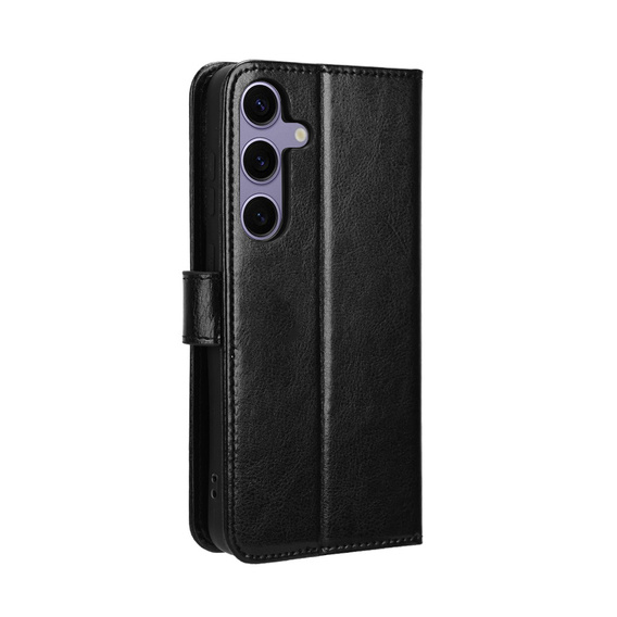 Откидной чехол для Samsung Galaxy S25 FE, Crazy Horse Wallet, чёрный