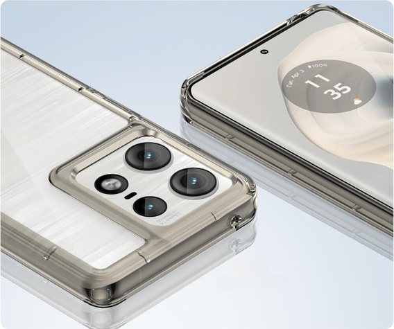 Чoхол до Motorola Edge 50 Pro, Fusion Hybrid, прозорий / сірий