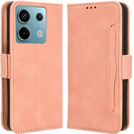 Футляр з клапаном для Xiaomi Redmi Note 13 Pro 5G, Card Slot, рожевий
