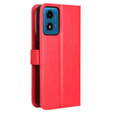 Откидной чехол для Motorola Moto E14, Crazy Horse Wallet, красный