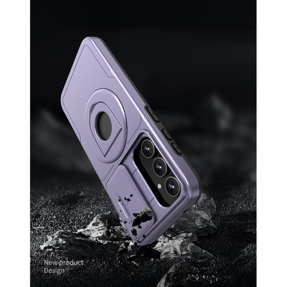 Бронированный чехол для Samsung Galaxy S23 FE, CamShield Magnet, фиолетовый + 9H стекло