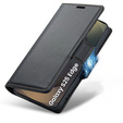 Чехол для Samsung Galaxy S25 Edge, ERBORD Glossy Litchi, кошелек с клапаном, чёрный