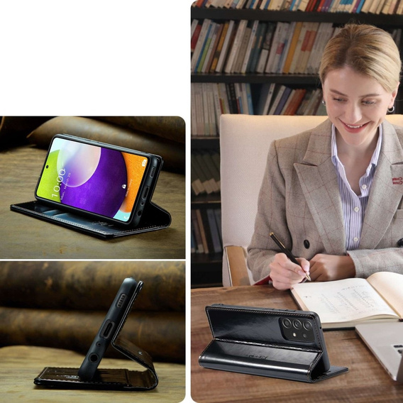 Флип-кейс CASEME для Samsung Galaxy A52/A52s, Waxy Textured, чёрный