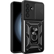 Бронированный чехол для Samsung Galaxy A56, CamShield Slide, чёрный + закаленное стекло 9H