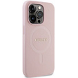 Чехол GUESS до iPhone 14 Pro, Saffiano MagSafe, розовый