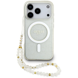 Чохол Guess IML Glitter Pearl Strap MagSafe для iPhone 17 Pro Max