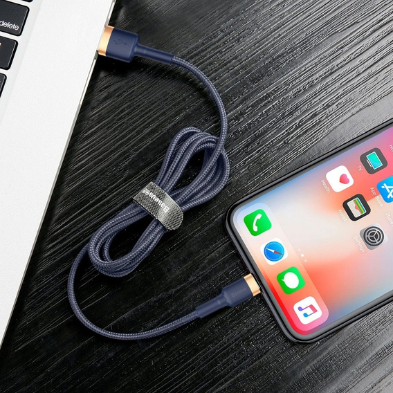 BASEUS Cafule Кабель Lightning 2,4A 1M - Blue/Gold